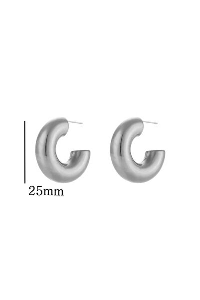 Choice3 02 3 Sizes Exaggerated Chunky C Shape Stainless Steel Hoop Earrings f...