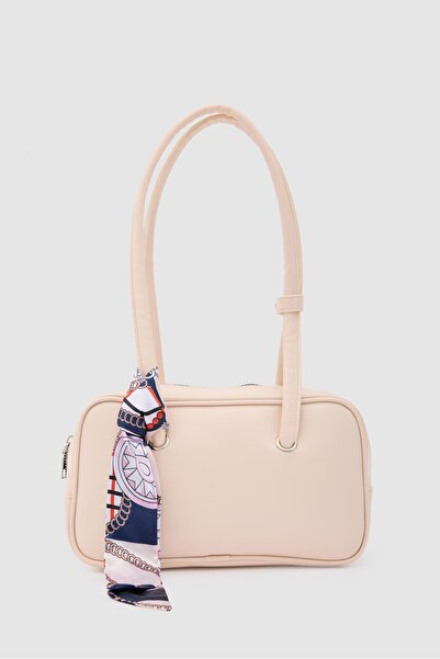 Shule Bags Beau Foulard Detailed Baguette Bag Powder Pink