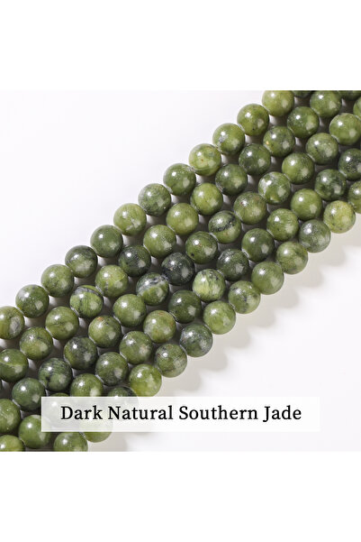 Choice34 37 قطعة تقريبًا من اليشم الجنوبي الداكن، بأحجام 4 و6 و8 و10 ملم، خرز...