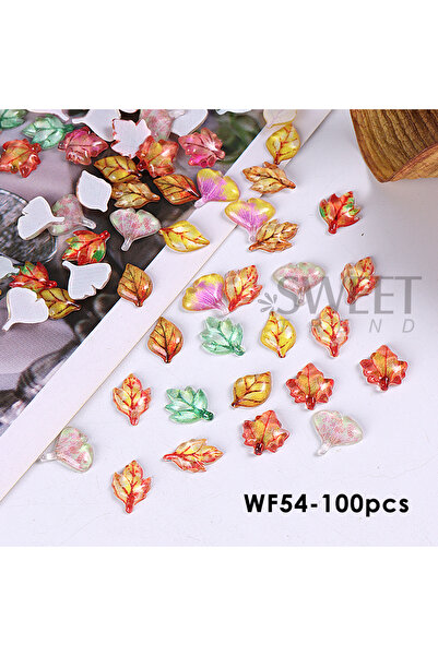 Choice1 WF54-100 قطعة 50/100 قطعة من زينة أظافر على شكل ورقة قيقب خريفية مصنو...