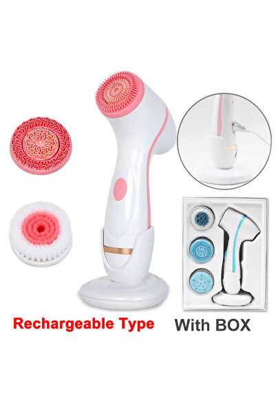 choice2 Red Charging Type 3 In 1 Electric Cleansing Brush Vibrati Facial Clea...