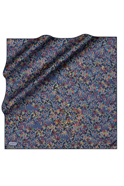 Cacharel Navy Blue 90X90 Silk Twill Scarf