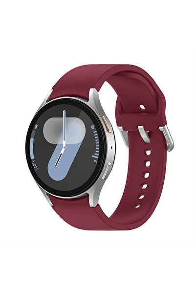 Choice سوار سيليكون كلاسيكي بلون أحمر خمري مقاس 11 بوصة لساعة Galaxy 4-4، متو...