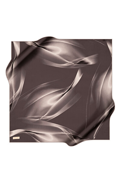 Pierre Cardin Gray 90X90 Silk Crepe Satin Scarf