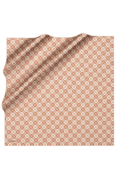 Cacharel Brown 90X90 Silk Twill Scarf
