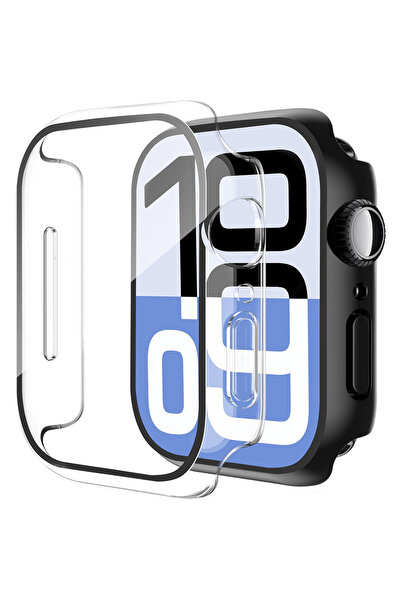 Choice4 غطاء حماية شفاف وأسود مقاس 46 مم لساعات سلسلة 11 و10 و9 و8 وألترا و3 ...