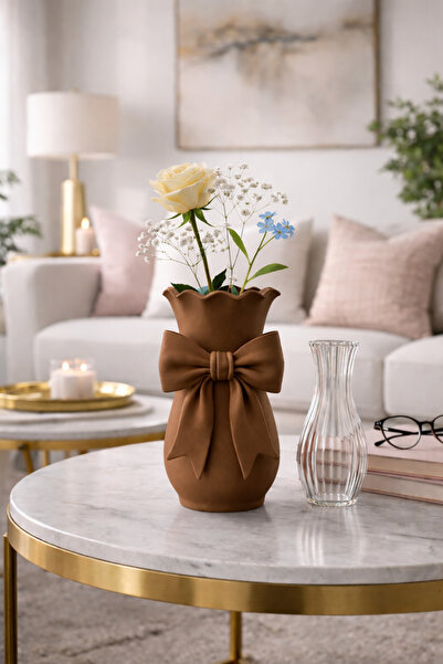 MİR STORE Decorative Vase with Bow Detail