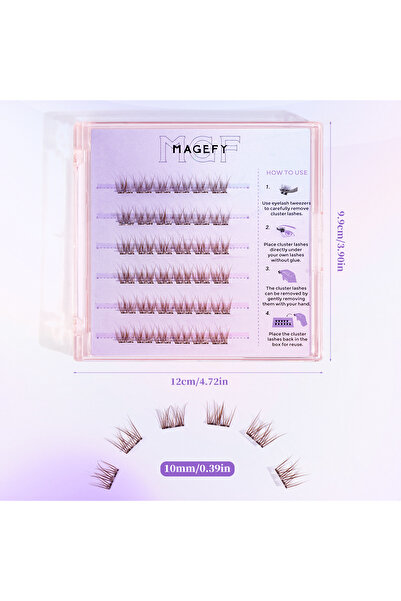 Choice 36 مجموعة 30D-2 ماجيفي بدون غراء، 36/48 مجموعة، رموش فردية بنية اللون،...