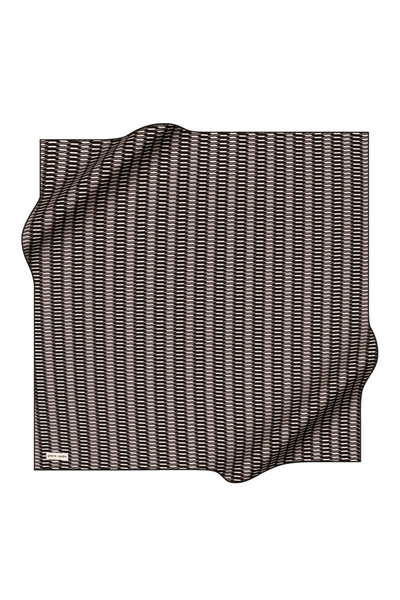 Pierre Cardin Black 90X90 Silk Crepe Satin Scarf