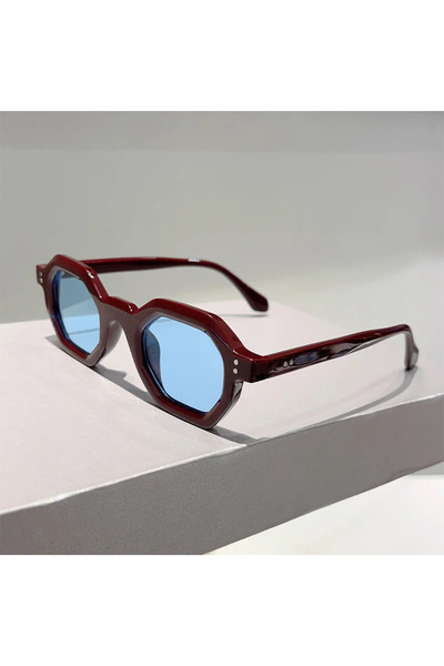 Choice4 without case dark red-blue KAMMPT Polygon Sunglasses 2025 New Fashion...