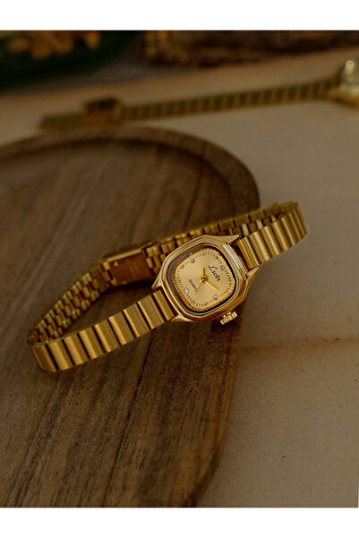 Choice ساعة نسائية جديدة بتصميم فرنسي عتيق، ذهبية اللون، مربعة الشكل، ذات مين...