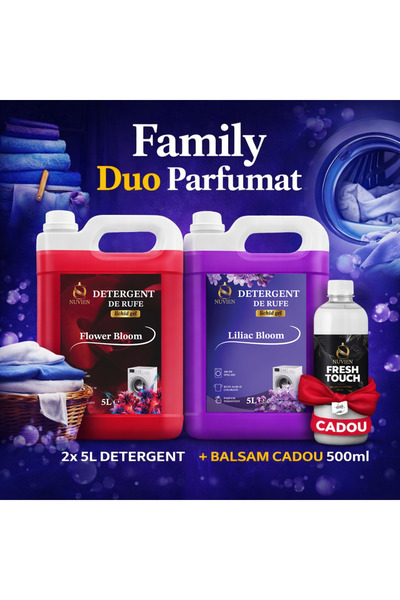 Nuvien Family DUO – Laundry Detergent Package 2 x 5L, 1xLilac Bloom, 1x Flowe...