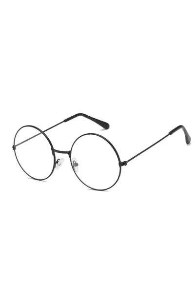 choice2 black Eyeglass lens Round Metal Frame Glasses Flat Retro Art Glassese...