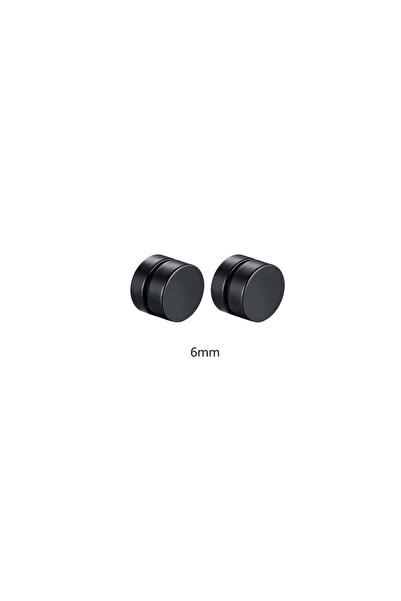 Choice8 6mm black Magnetic Clip-On Earrings for Men - 316L Stainless Steel, N...