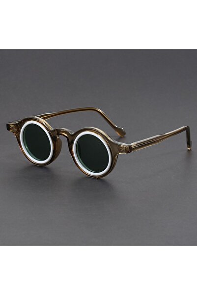 Choice نظارات ستيمبانك دائرية صغيرة الإطار باللون الأخضر للرجال، ماركة فاخرة،...