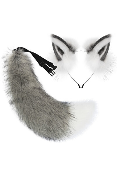 choice2 طقم تنكر مكون من قطعتين من آذان الحيوانات المصنوعة من فرو صناعي الصنا...