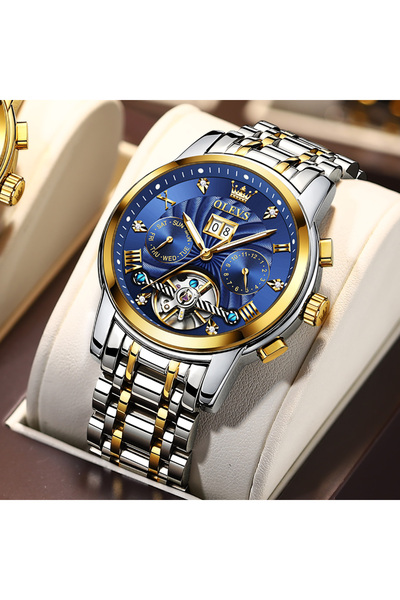 Choice gold blue OLEVS Top Brand Men Watches Automatic Mechanical Watch 50M W...