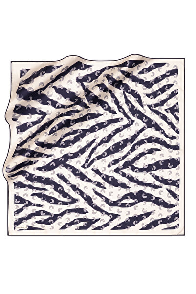 Cacharel White 90X90 Silk Twill Scarf