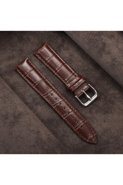 Choice32 20mm Brown ﻿ 10/12/13/14/15/16/17/18/19/20/21/22/23/24mm Genuine Lea...