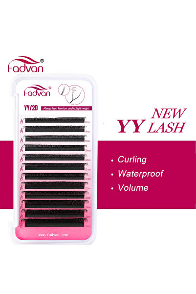 Choice50 رموش فادفان YY، شكل 6-15 مم، ثنائية الأبعاد، 0.07/0.05 مم، من المنك ...