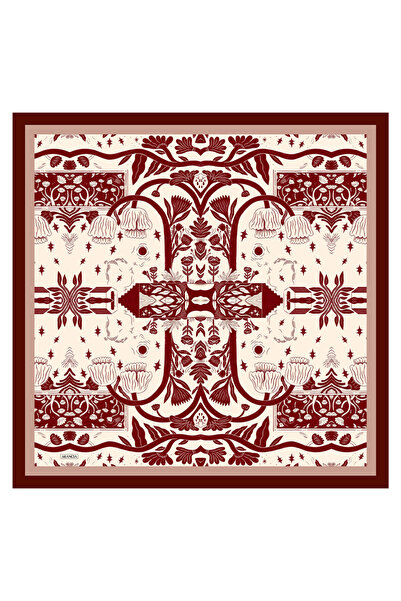 Arancia Burgundy 90X90 Silk Twill Scarf