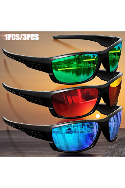 Choice3 3psc Red Blue Green 1PCS/3PCS Polarized Sports Sunglasses for Outdoor...
