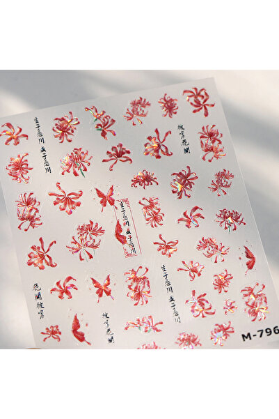 Choice4 ملصقات تزيين الأظافر NAILFYOU M796 خماسية الأبعاد بتصميم فراشة حمراء ...