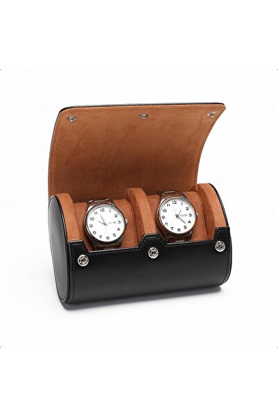 Choice8 علبة ساعات سفر سوداء اللون، تحتوي على فتحتين أو ثلاث فتحات، مناسبة لل...