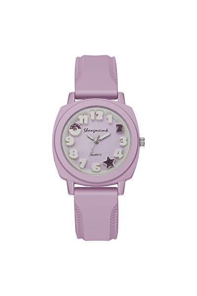 choice2 ساعة نسائية كوارتز أنيقة ثلاثية الأبعاد بمينا عربي باللون البنفسجي، س...