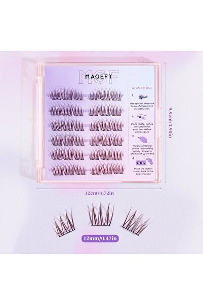 Choice1 36 مجموعة 30D-1 ماجيفي بدون غراء، 36/48 مجموعة، رموش فردية بنية اللون...