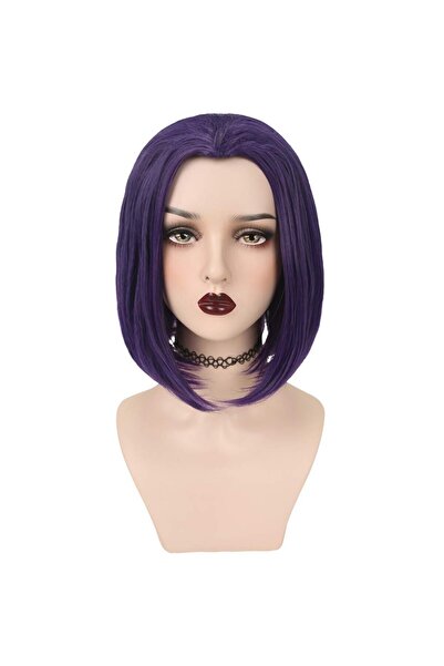 Choice شعر مستعار لشخصية رايفن من الأنمي، شعر قصير بنفسجي ناعم، مقاوم للحرارة...