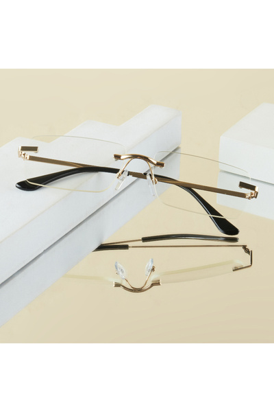 Choice1 نظارات رجالية شفافة قطعة واحدة، تصميم عصري، معدن جديد بدون إطار، أنيق...