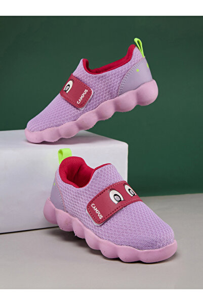 Campus حذاء حذاء رياضي للأطفال باللون البنفسجي من قماش شبكي سهل الارتداء