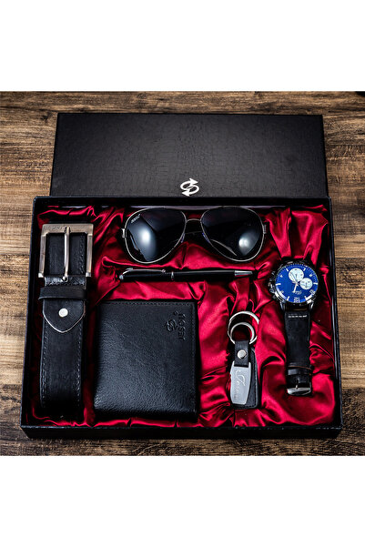 Choice1 Black Gift Business Luxury Company Mens Set 6 in 1 Watch Glasses Pen ...