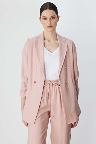 Ekol Kolları Büzgülü Yan Cepli Ceket