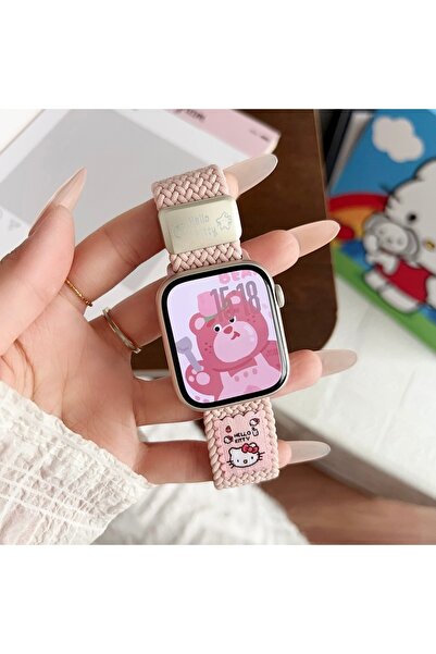 Choice1 38 40 41 42 (S10) سوار مغناطيسي مضفر بلون وردي فاتح مناسب لجميع ساعات...