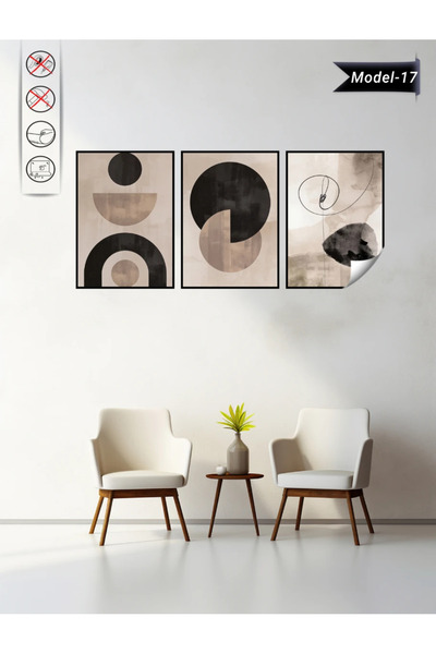 Akıllı Kağıt Statik Tutunma Özellikli Tablo - Poster Modern (Model- 17)