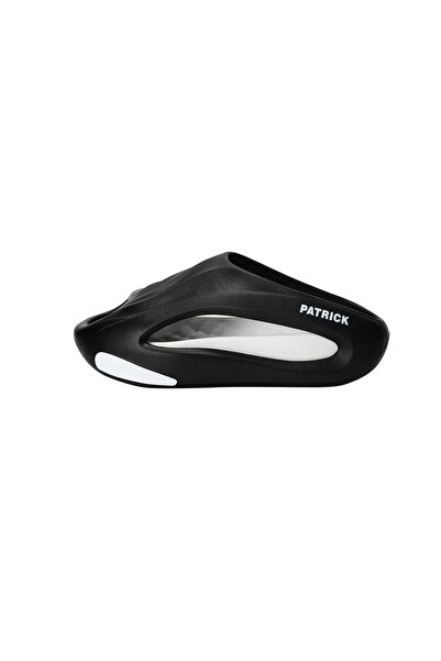 Patrick By Styli Black Cut-Out Pattern Sandals