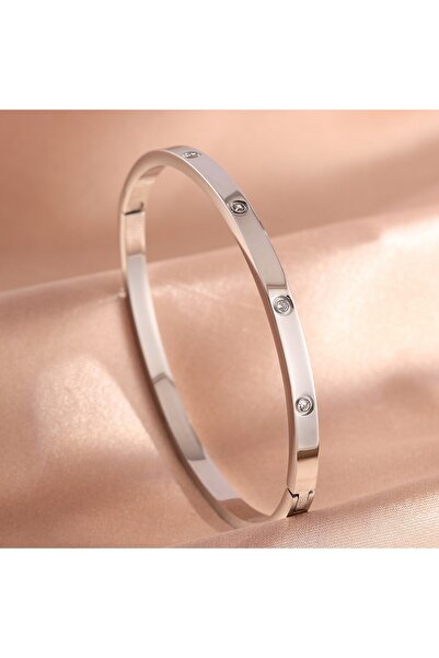 Choice3 سوار من التيتانيوم الصلب بلون فضي - 3 قطع من Yupsk، مرصع بالزركون الل...