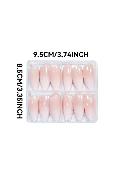 Choice XY-781(505-4) 96 قطعة أظافر لاصقة على شكل لوزة، متوسطة الطول، لامعة، م...