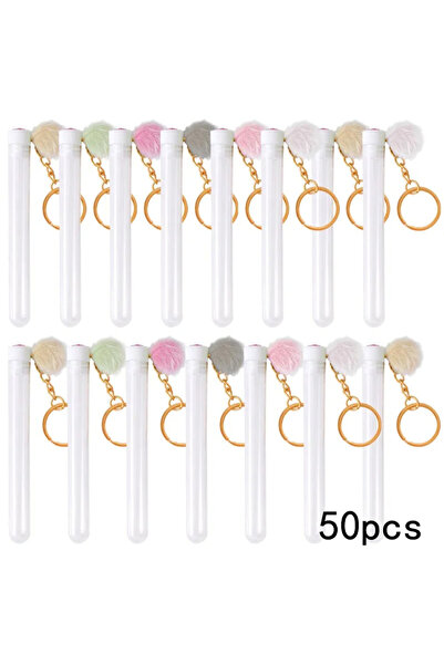 Choice3 Wool Fiber 50pcs 50/10pcs Gold Keychain Eyelash Brush Tube Eyelash Br...