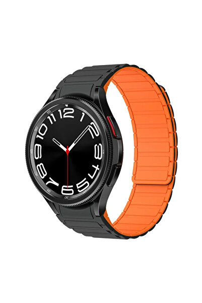 Choice18 6Classic 43mm 47mm Black Orange Silicone Magnetic Band For Watch 4 6...