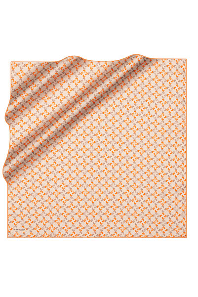 Cacharel Orange 90X90 Silk Twill Scarf