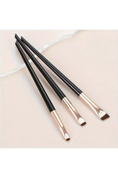 Choice3 Black gold 3 Pcs edge eyeliner brush oblique head eyebrow brush outli...