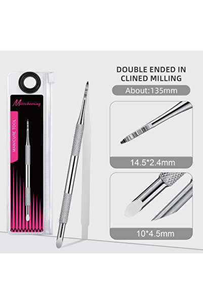 Choice11 02 Double-ended Circle Beveled Head Cuticle Pusher Remover Stainless...