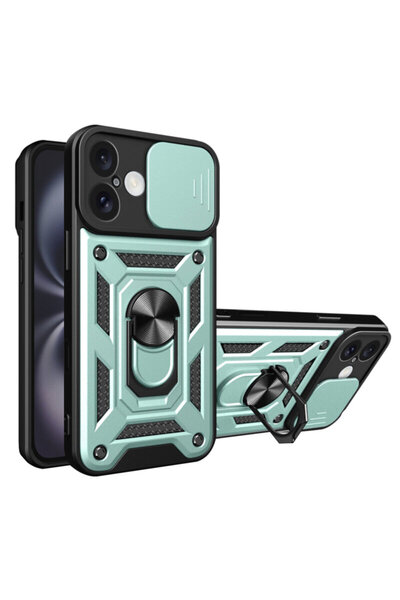 Techsuit Carcasă de protecție pentru cameră iPhone 16, seria CamShield, verde