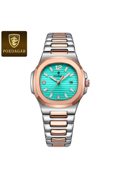 Choice6 708RoseGold MintBlue Top Fashion Square Wristwatch For Woman Luminous...