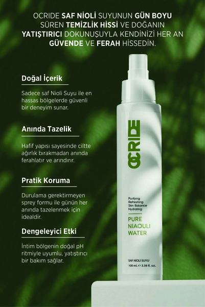 OCRIDE Genital Deodorizer and Odor Preventer 100% Pure Nioli Water Hydrosol