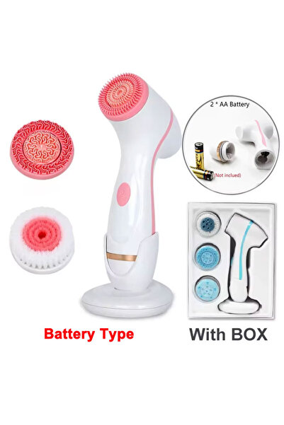 Choice3 Red Battery Type 3 In 1 Electric Cleansing Brush Vibrati Facial Clean...