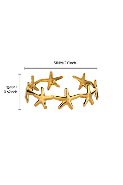 Choice 50-52mm B1698G Stainless Steel Starfish Bangles For Women Stainless St...